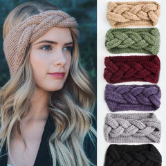 Winter warm new women braid crochet hair accessories wool knit headband