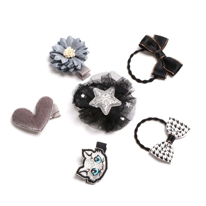 Multicolor artificial leather fabric bow decoration kids wholesale elastic hair tie