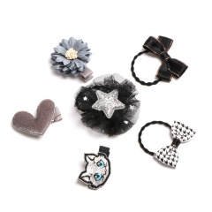 Multicolor artificial leather fabric bow decoration kids wholesale elastic hair tie
