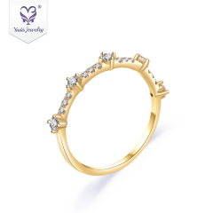 Customized wedding lady ring 18k colorless moissanite ring 14k gold