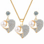 cheap best sell amazon Korean fashion christmas gift jewelry set heart women crystal pearl necklace cheap best sell amazon Korean fashion christmas gift jewelry set heart women crystal pearl necklace