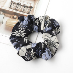 European and American Girls Chiffon Printed Elastic Hair Scrunchies for Women