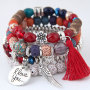 New Style Retro Crystal Delicate Opal Wings Love Beaded Multi-layer Tassel Bracelets New Style Retro Crystal Delicate Opal Wings Love Beaded Multi-layer Tassel Bracelets