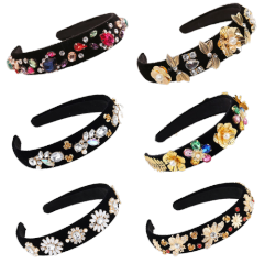 2020 baroque hairband winding Bling Beads Hair Hoop flower glitter rhinestone crystal headband 2020 baroque hairband winding Bling Beads Hair Hoop flower glitter rhinestone crystal headband