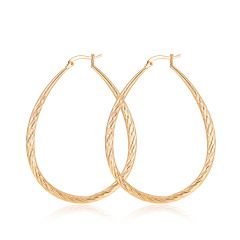 Wholesale fashion 18k gold plated round drop shape copper earrings women