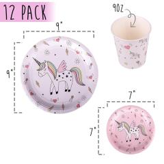 Children's Unicorn kid Party Supply Pack Set Rainbow Birthday Banner pink