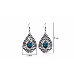 Vintga fashion personality alloy women ladies drop shape sliver earring