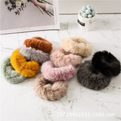 New Fluffy hair bands cord Elastic Scrunchy plush pompom hair bands women New Fluffy hair bands cord Elastic Scrunchy plush pompom hair bands women