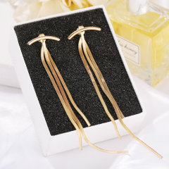 wholesale fashion tread women jewelry long tassel alloy earings for women 2020