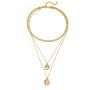 wholesale Amazon ins fashion life tree map gold long chain choker 3 multi layered necklace for women lady girls wholesale Amazon ins fashion life tree map gold long chain choker 3 multi layered necklace for women lady girls
