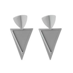 amazon Fashion African Gold silver Plate zinc alloy Triangle superposed hanging pendant earrings Jewelry For Women