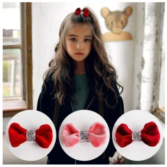Corduroy bow comb hair rope children's korean fabric hair clips accessories for baby girl Corduroy bow comb hair rope children's korean fabric hair clips accessories for baby girl