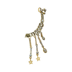 Vintage Diamond Letter Super Fairy Wheat Wings Crystal Tassel Alloy Earring