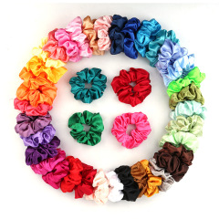 wholesale customized 40 colors elastic stain scrunchies for girls ponytail holder wholesale customized 40 colors elastic stain scrunchies for girls ponytail holder