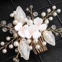 Handmade Rhinestone Pearl Flower Hair Accessories Wedding Bridal Hair Combs Handmade Rhinestone Pearl Flower Hair Accessories Wedding Bridal Hair Combs
