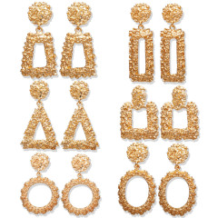 Fashion fancy vintage wholesale bohemian jewelry geometric long hanging acrylic alloy earring