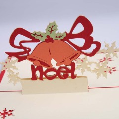2020 New Arrived Christmas paper laser cut christmas bell gift 3d pop up cards 2020 New Arrived Christmas paper laser cut christmas bell gift 3d pop up cards