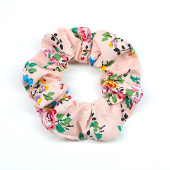 Spring and summer bulk women girls printed floral fabric cotton scrunchies for hair Spring and summer bulk women girls printed floral fabric cotton scrunchies for hair
