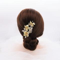 amazon new Luxury fancy custom Gold handmade Crystal Bridal wedding hair comb