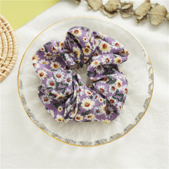 New 2020 Korean Hair Accessories Colorful Printed Elastic Hair Band Hair Ties Fabric Flower Scrunchies For Women