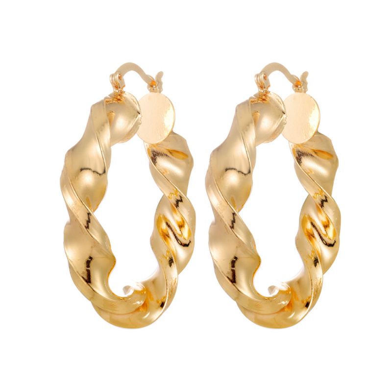 Wholesale manufactures fashion circle design women twisted large earrings Wholesale manufactures fashion circle design women twisted large earrings