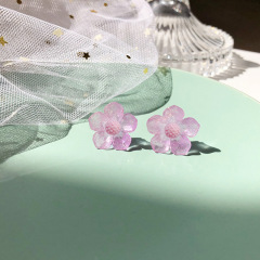 Spring and summer girl simple transparent acrylic ins flower stud earring