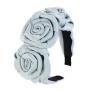 Wholesale solid color satin flower headbands for women hair holder rose crossed knot headband Wholesale solid color satin flower headbands for women hair holder rose crossed knot headband