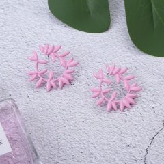 2020 jewelry earrings new creative hollow alloy spray paint  flower stud earrings for women
