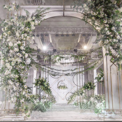 China Wholesale Websites White Pvc Flower Round Decorations Wedding Outdoor Metal Garden Arch for stage decoration