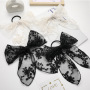 Amazon hot sale custom whosale summer girls lace elastic bow hair ties Amazon hot sale custom whosale summer girls lace elastic bow hair ties