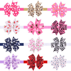 Baby bows knot cartoon printed hair bands for girls hair accessories Baby bows knot cartoon printed hair bands for girls hair accessories