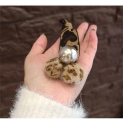 hair cord Accessor pompom Leopard Pearl hair band elastic hair tie women