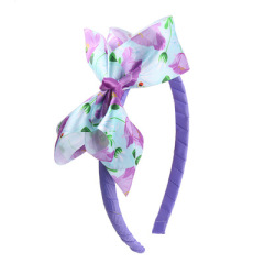 Women hair accessories ladies fabric printing flowers bow headbands