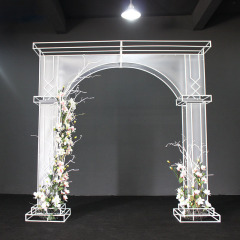 China Wholesale Websites White Pvc Flower Round Decorations Wedding Outdoor Metal Garden Arch for stage decoration