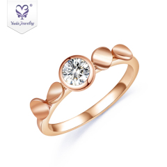 Special design 18K rose gold round shaped engagement ring moissanite