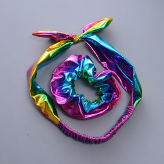 New Neon glitter ponytail holder Women hair band Hair Scrunchies Hair Ties