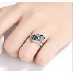 2019 Princess colorful diamond for party gemstone engagement ring