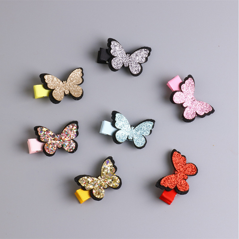 wholesale korean butterfly shape child baby kid girls sequin fabric hair clips wholesale korean butterfly shape child baby kid girls sequin fabric hair clips