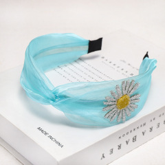 Wholesale Fashion Women Plain Summer Daisy Flower Cross HairBand For Girls