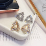 wholesale women geometric triangle S925 silver pin alloy crystal stud earrings wholesale women geometric triangle S925 silver pin alloy crystal stud earrings