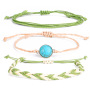 2019 custom adjustable blue opal stone cotton woven friendship bracelet 2019 custom adjustable blue opal stone cotton woven friendship bracelet