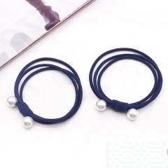 Simple pearl head rope hair tie set elastic hair band decorative hair ties with pearls