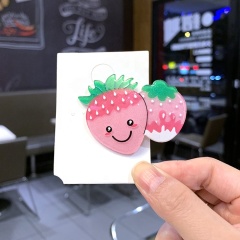 New korean natural cute color hairpin fruit plastic hair claw clip ins for kid