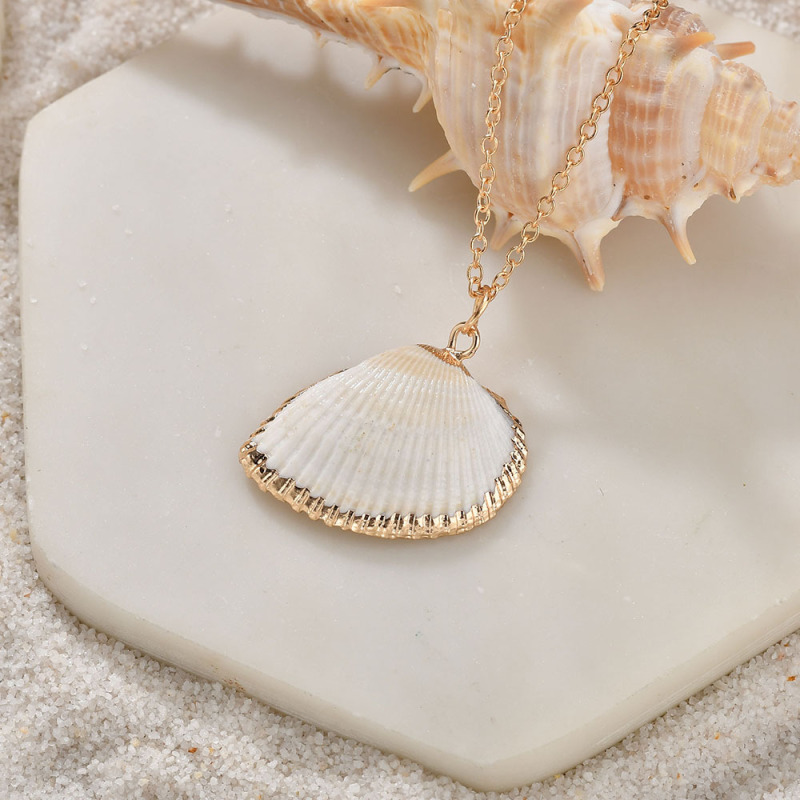 2019 fashion jewelry for women natural pink shell design big chain necklace