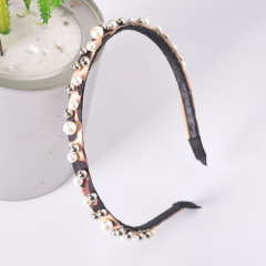 New vintage Plastic metal Hair Accessories Leopard pearl bands giel Hair hoops