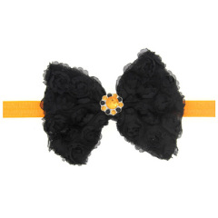 2020 Soft lace design black and orange baby girls headband hairband for kids hair accessories