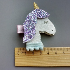 Unicorn star no bend glitter stereo hair clips for baby girls