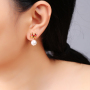 Hot sale jewelry silver for women girls gold imperfect baroque pearl earrings