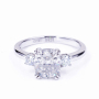 Custom 925 sterling silver diamond engagement cushion cut blue moissanite ring Custom 925 sterling silver diamond engagement cushion cut blue moissanite ring