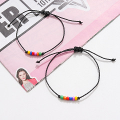 Amazon custom charm bead line rope adjustment bracelet for women men's with blessing card